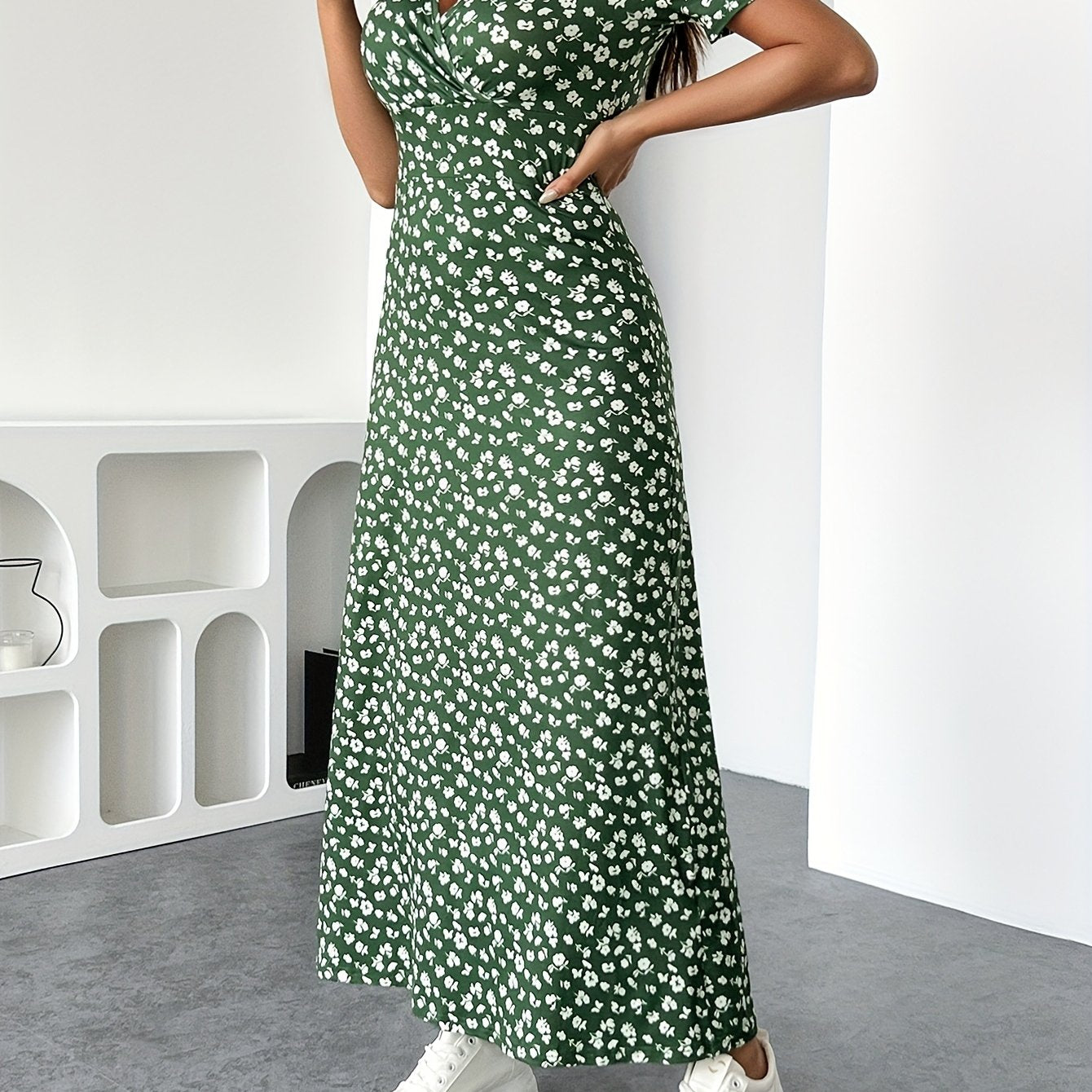 Olivia™ | Blomstret maxikjole