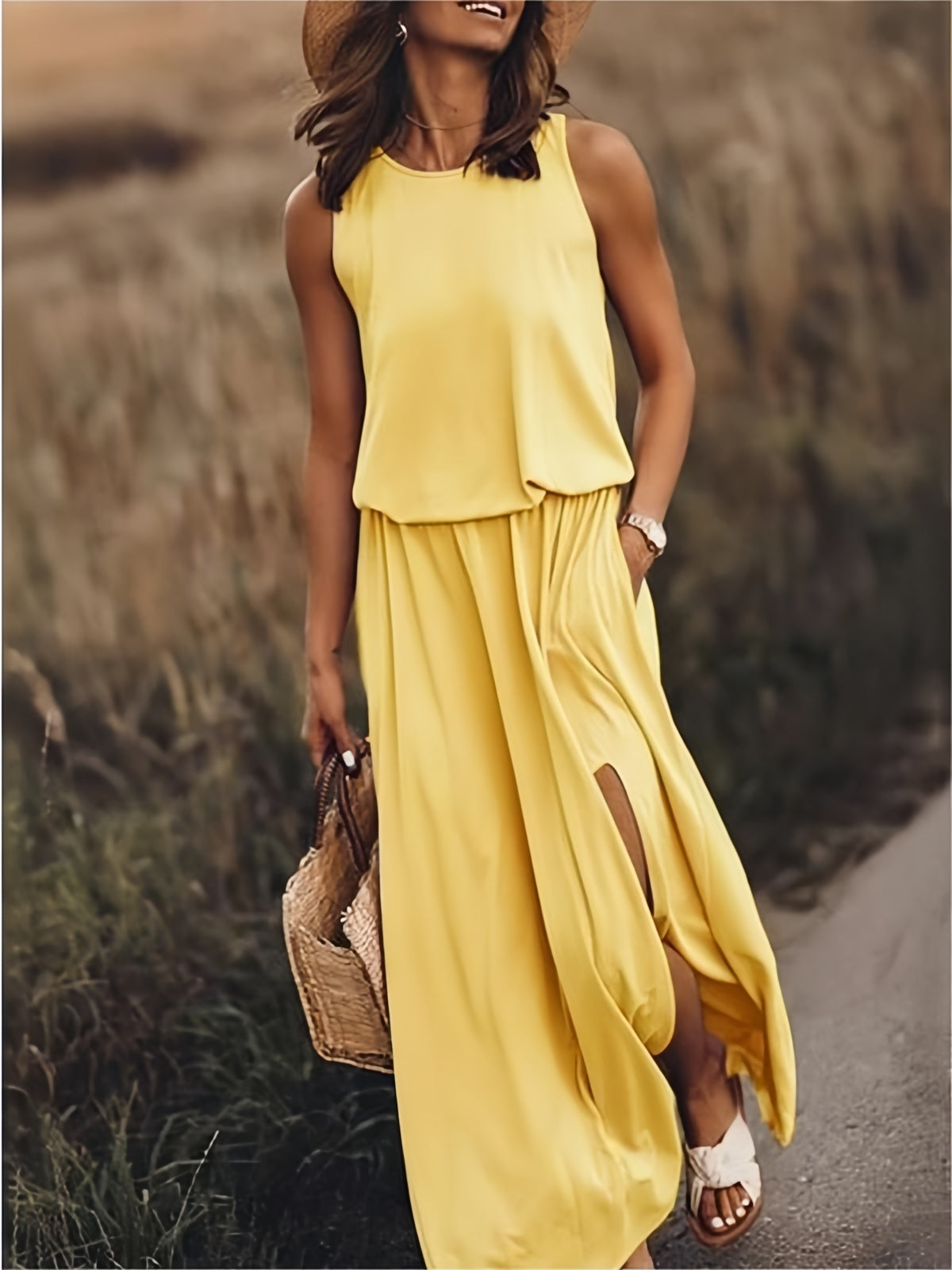 Maxi Boho Kjole i Elegant Stil Til Kvinder