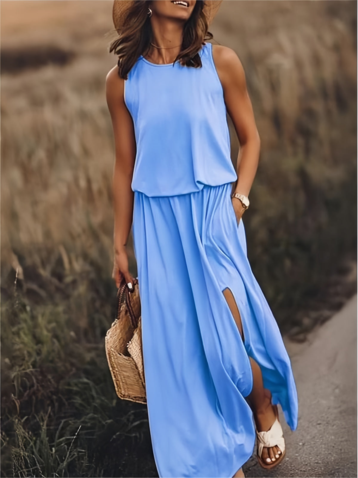 Maxi Boho Kjole i Elegant Stil Til Kvinder