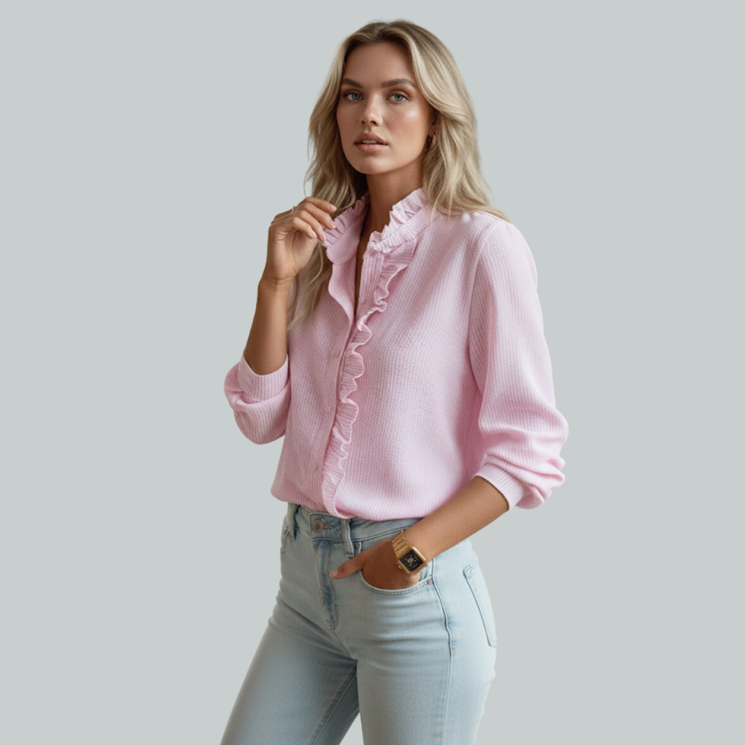 Klassisk skjorte med knapper til kvinder