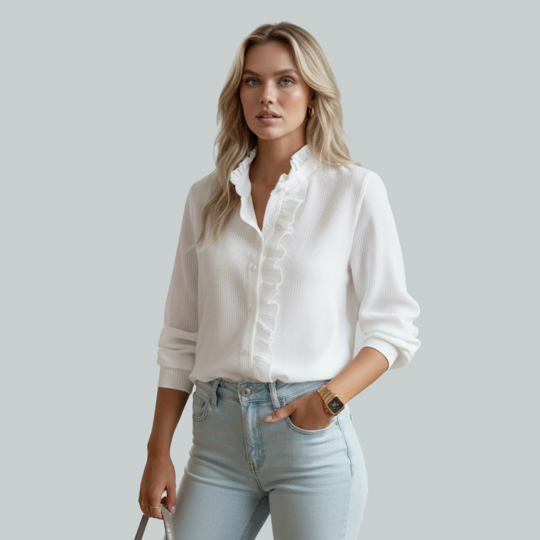 Klassisk skjorte med knapper til kvinder