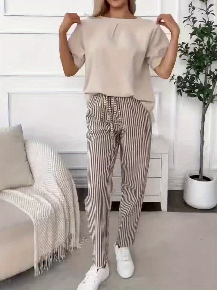 Louise™ | Stribede hørbukser