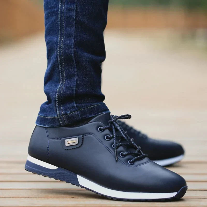 Læder sneakers med moderne design