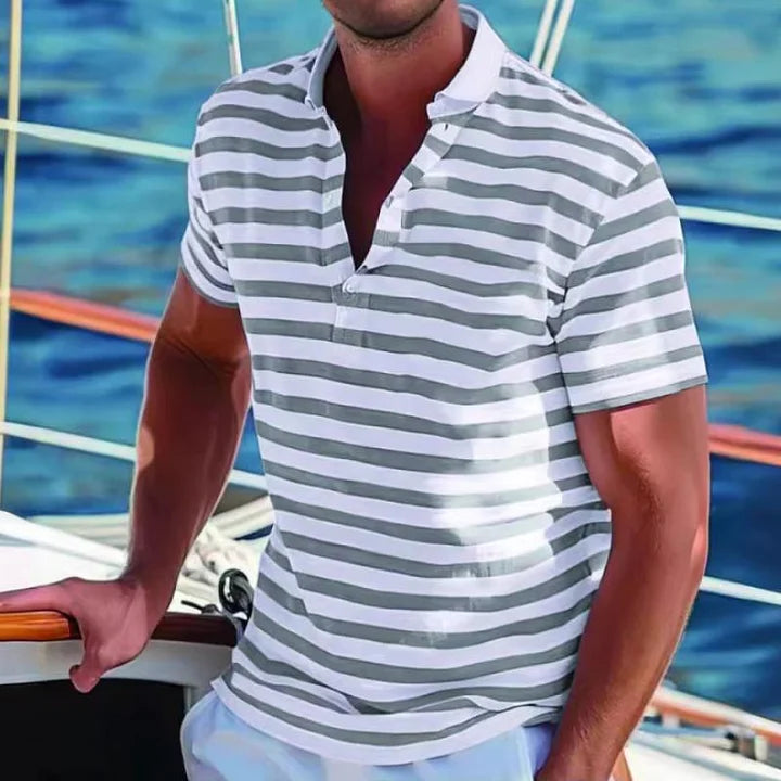 William | Retro Stribet Polo Skjorte til Mænd