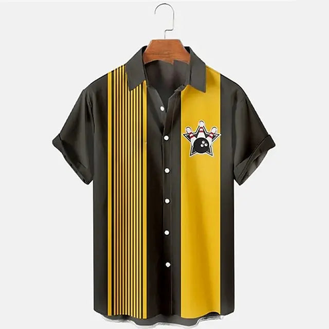 Emil | Casual poloshirt med bowlingprint