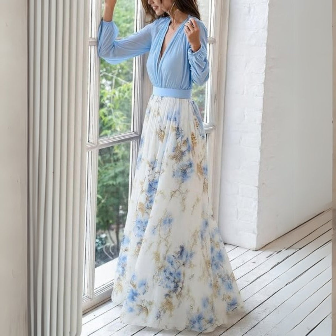 Dolores | Elegant Blomstret Maxikjole til Sommerfest