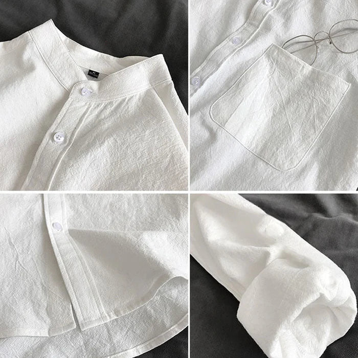Forårsbluse med praktisk lomme design