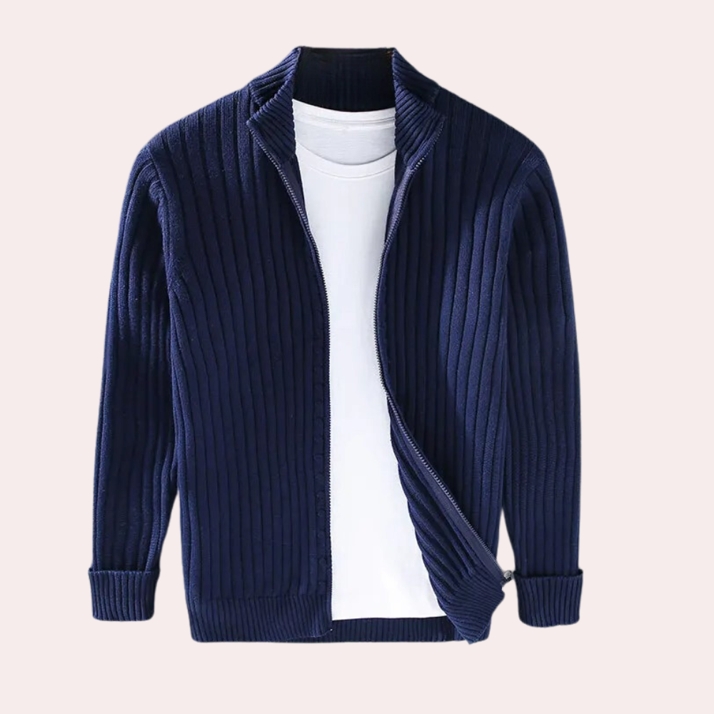 Jesper | Moderne cardigan med lynlås til mænd