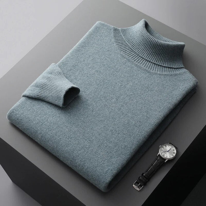 Mikkel | Rullekravesweater i kashmir til mænd