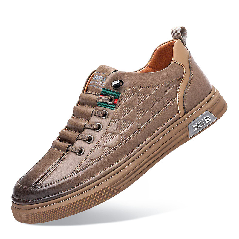 Læder sneakers til mænd med stilfuldt design