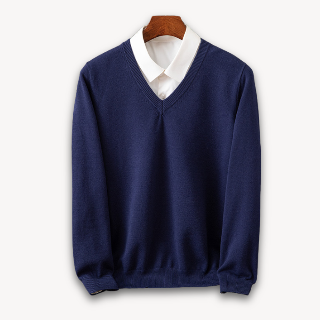 Allan | Elegant kashmir sweater med V-hals til mænd