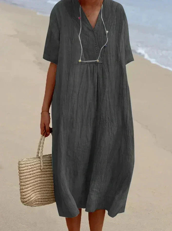 Susanne | Elegant Sommerkjole med V-Hals