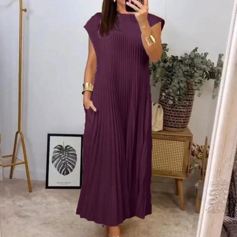 Tamara | Elegant Plisseret Maxikjole til Fest