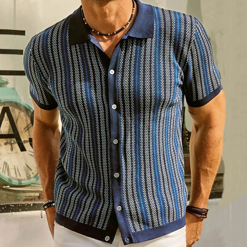 Mikkel | Vintage Strikket Polo med Knapper