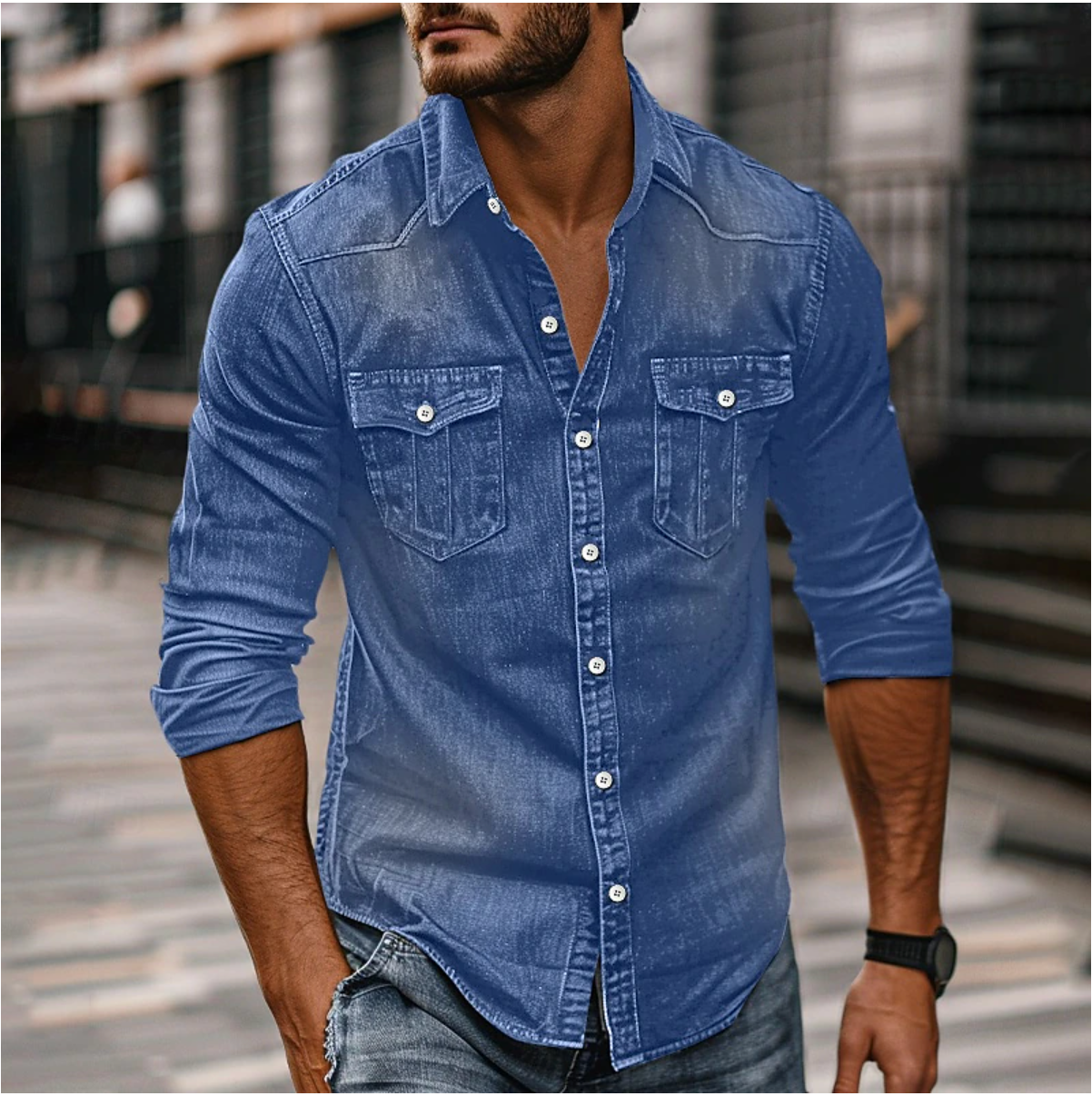 Hans | Denim Skjorte til Mænd