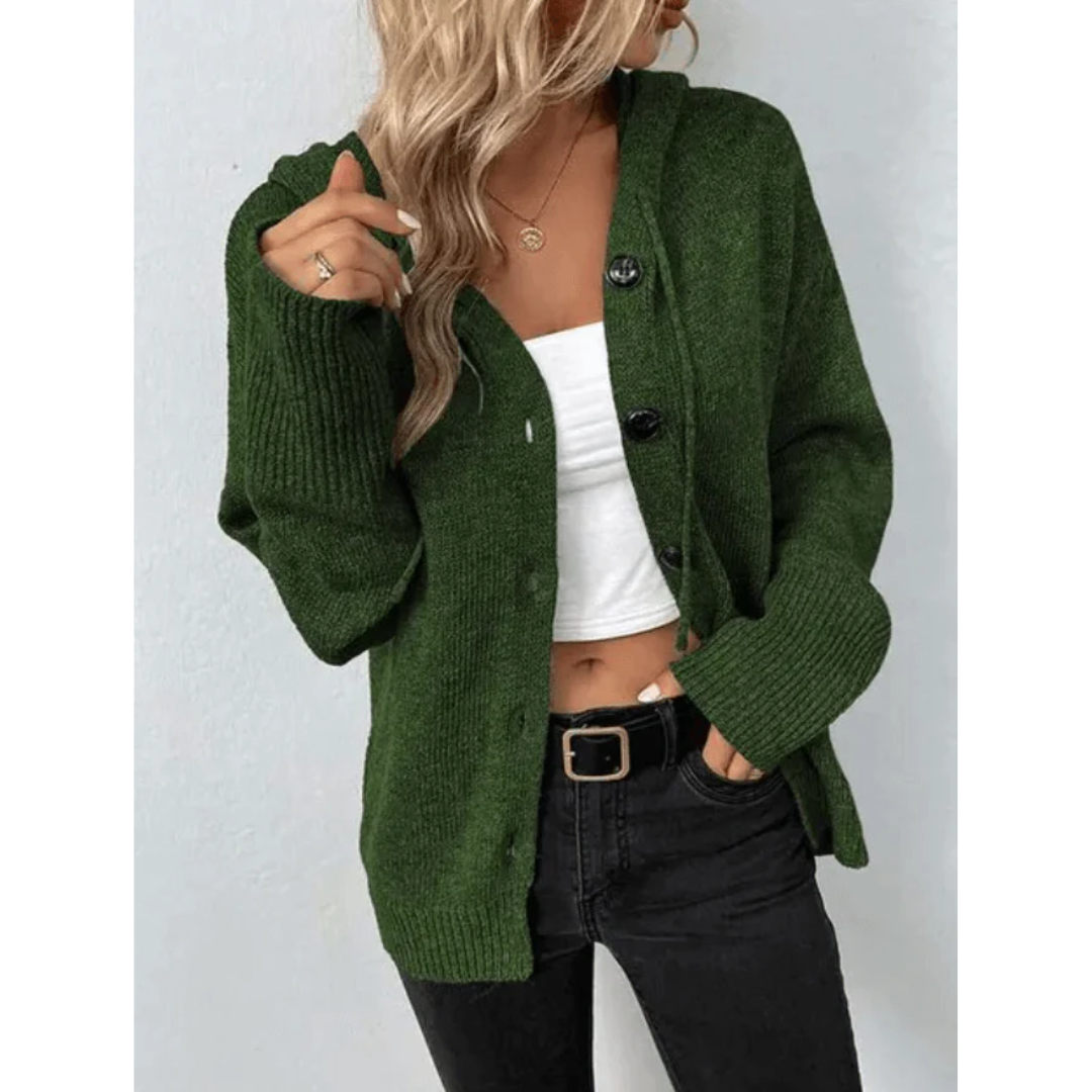 Clara | Dame Strikket Cardigan med Knapper