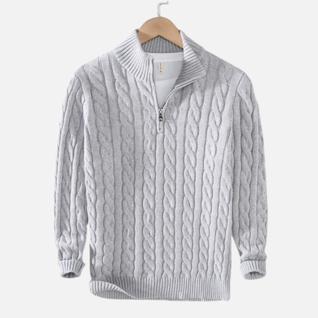 Magnus | Sweater med halv lynlås til mænd