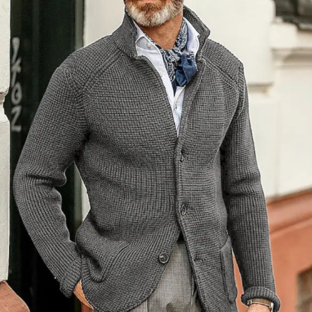 Mathias | Varm sweater med knapper til mænd