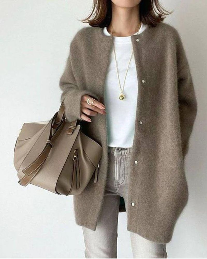 Julie | Lun Strikket Cardigan til Kvinder