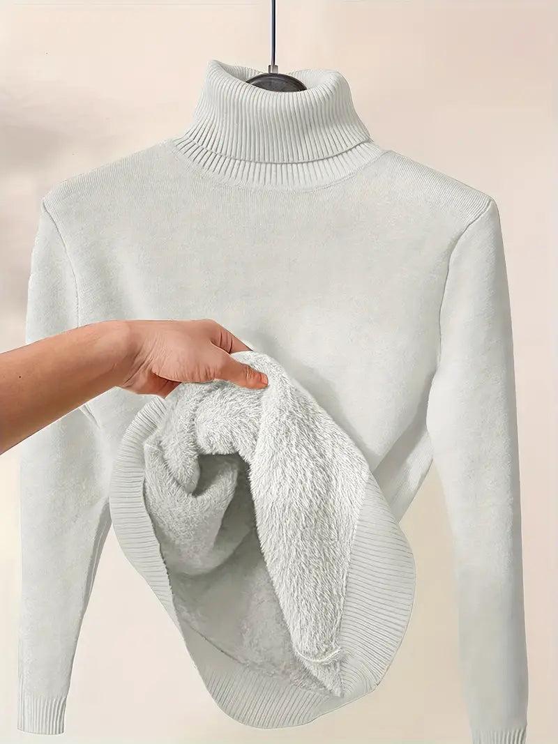 Anja | Varm Vinter Rullekrave Sweater til Kvinder