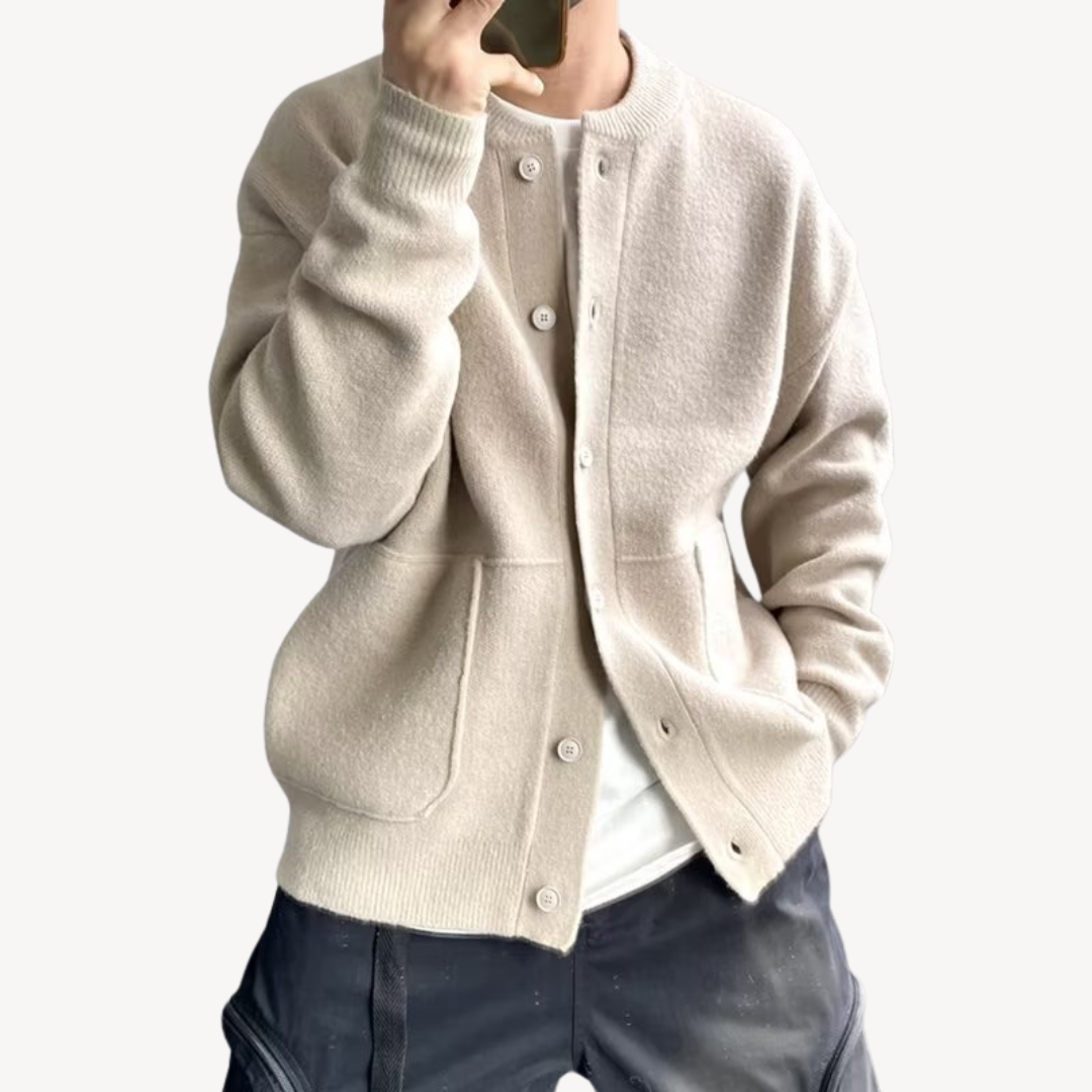 Daniel | Uld cardigan med knapper til mænd