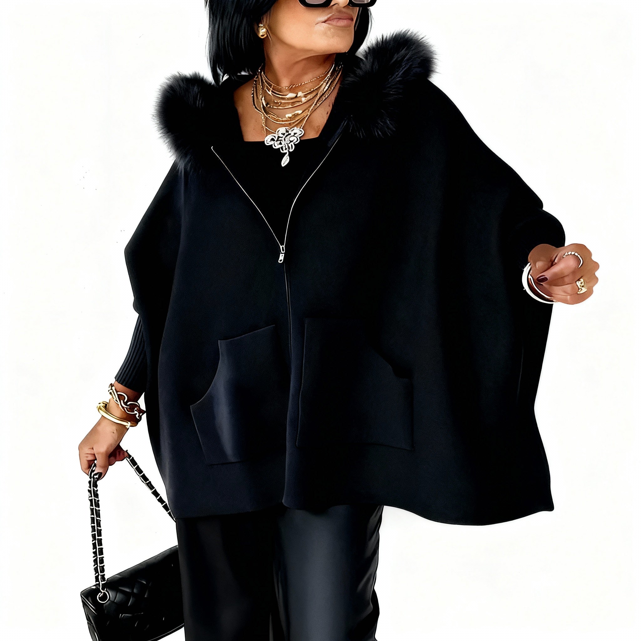 Marianne™ | Varm Poncho-jakke