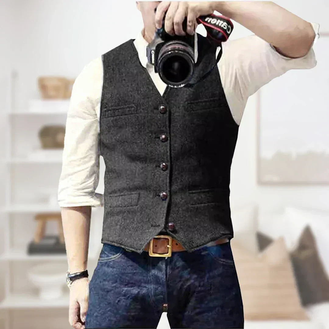 Simon | Vintage sweater uden ærmer til mænd