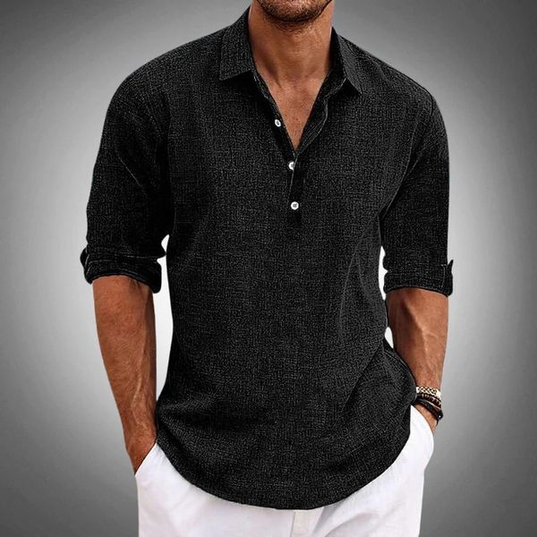 Klassisk Herre Polo T-shirt i Hør