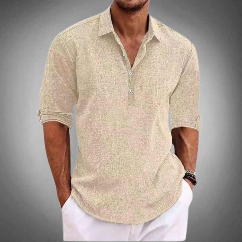 Klassisk Herre Polo T-shirt i Hør