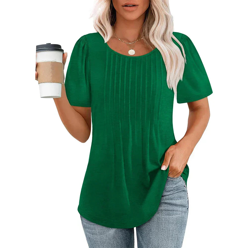 Dame T-shirt med Elegant Mønster til Sommer