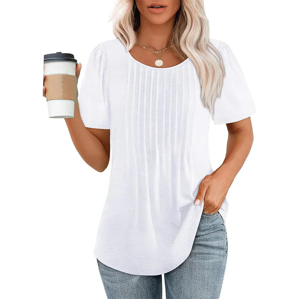 Dame T-shirt med Elegant Mønster til Sommer