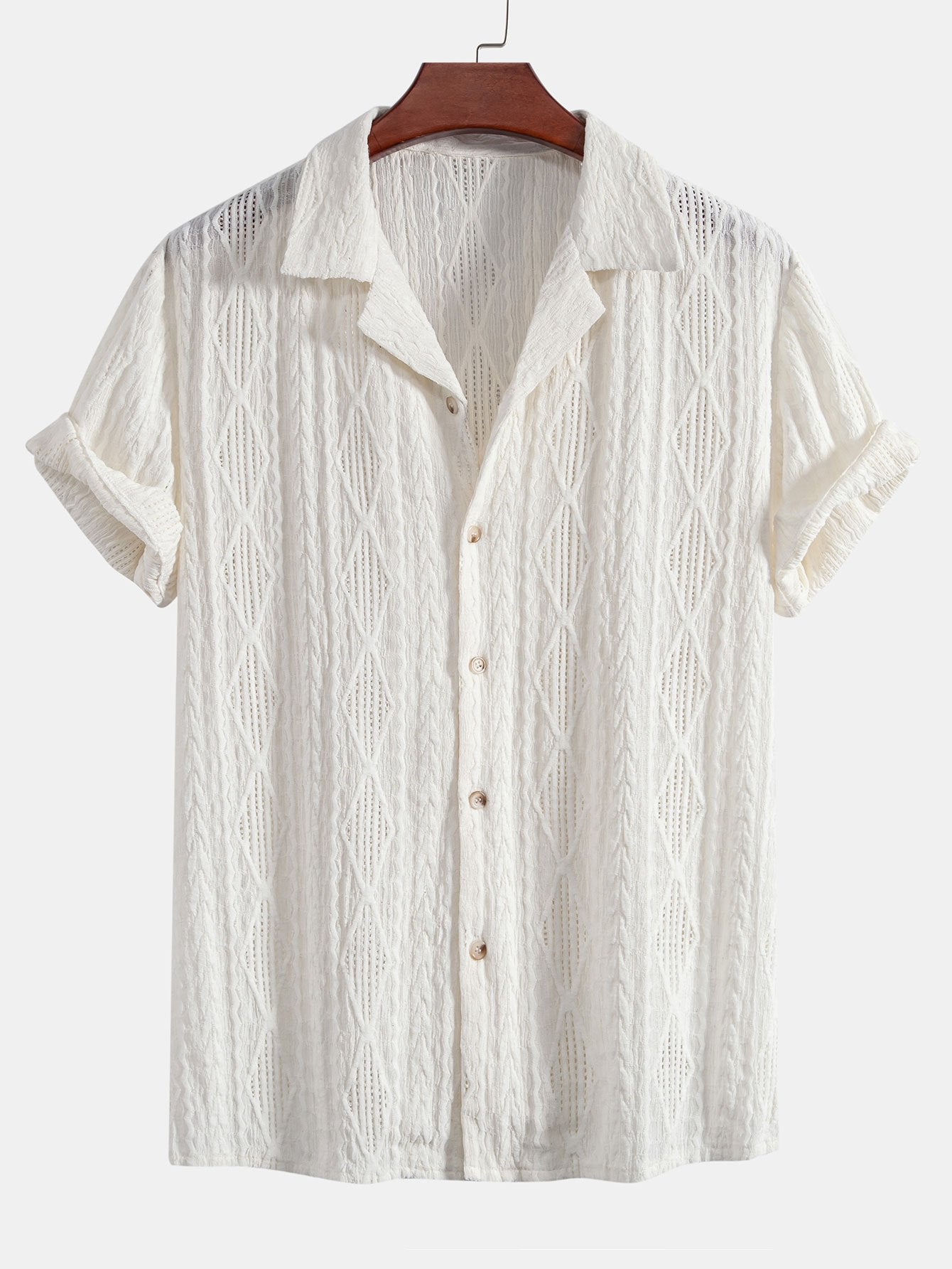 Mikkel | Casual Jacquard Skjorte med Struktur