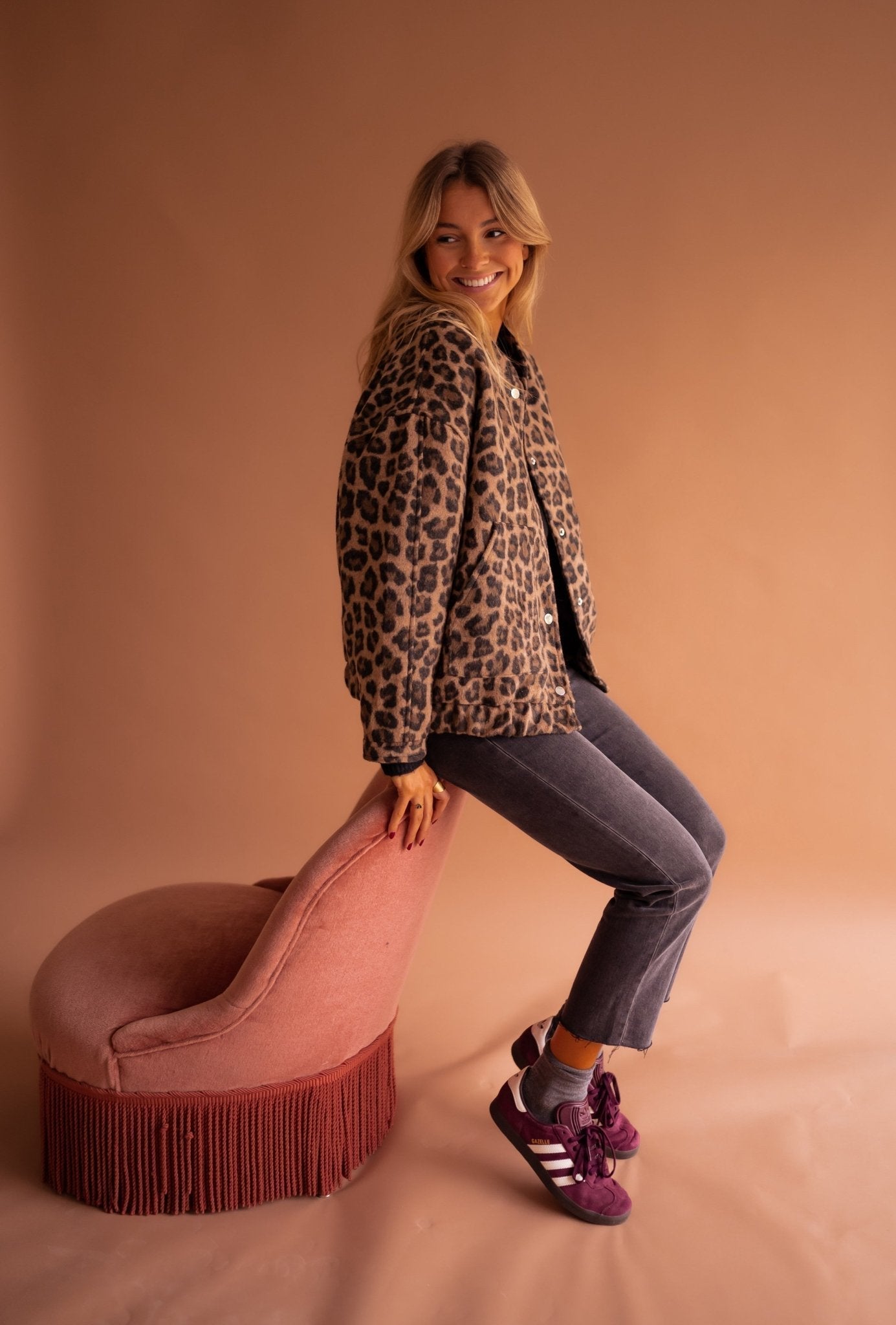Luna | Moderigtig Jakke med Gepardprint
