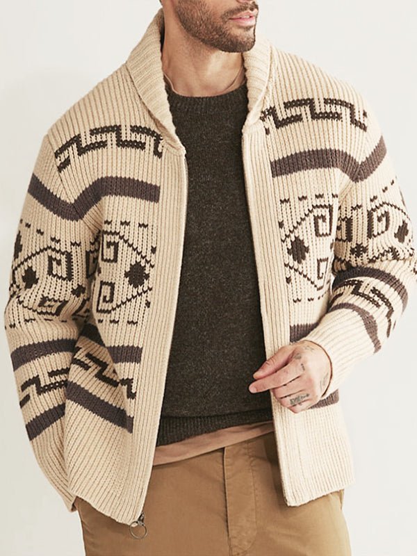 Henrik | Cardigan med geometrisk mønster til mænd