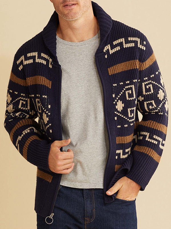 Henrik | Cardigan med geometrisk mønster til mænd